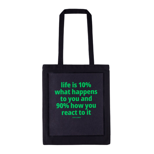 life is 10% what happens to you and 90% how you react to it #0121