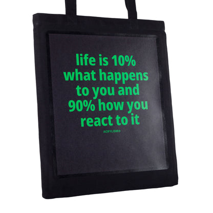 life is 10% what happens to you and 90% how you react to it #0121