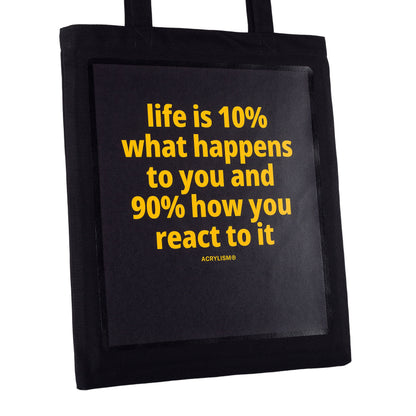 life is 10% what happens to you and 90% how you react to it #0121